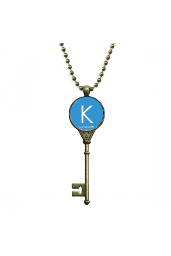 chestry elements period table alkali metal potassium k key necklace pendant tray embellished chain