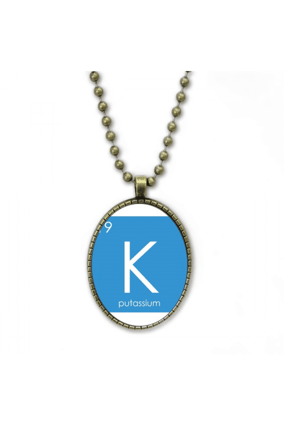chestry elements period table alkali metal potassium k necklace vintage chain bead pendant jewelry collection
