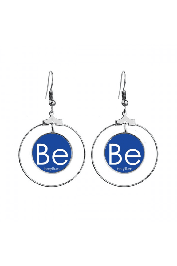 chestry elements period table alkaline earth metal beryllium be earrings dangle hoop jewelry drop circle