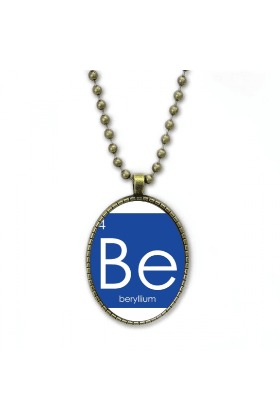 chestry elements period table alkaline earth metal beryllium be necklace vintage chain bead pendant jewelry collection