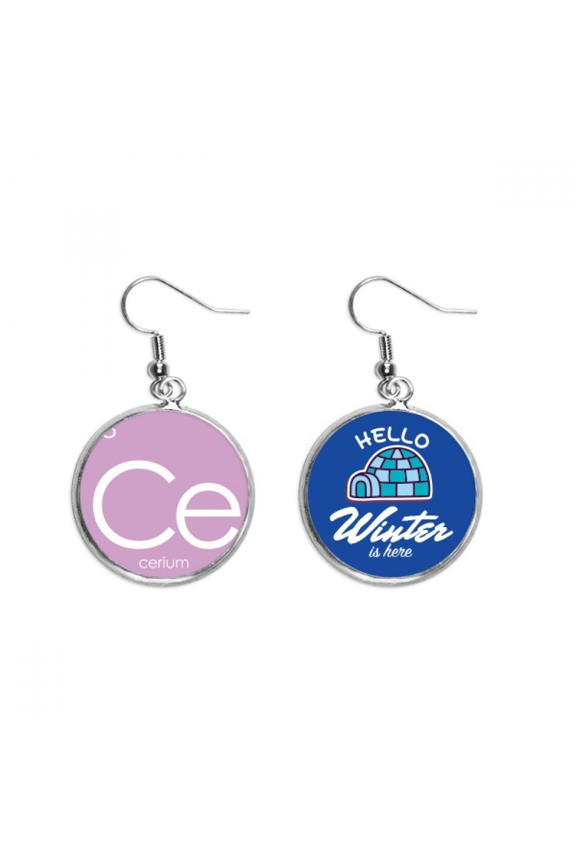 chestry elements period table lanthanide cerium ce dangle drop winter ice earring jewelry
