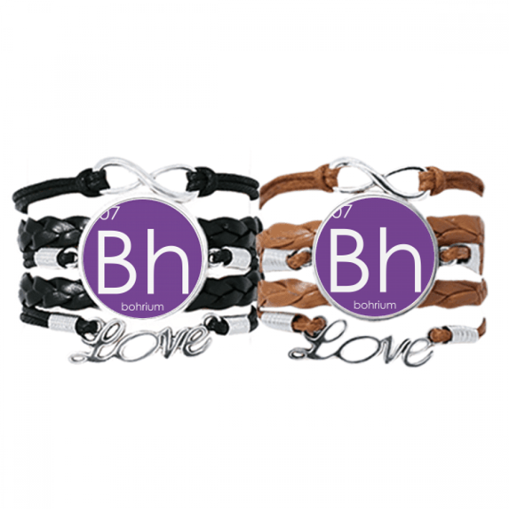 chestry elements period table transition metals bohrium bh bracelet hand strap leather wristband double set