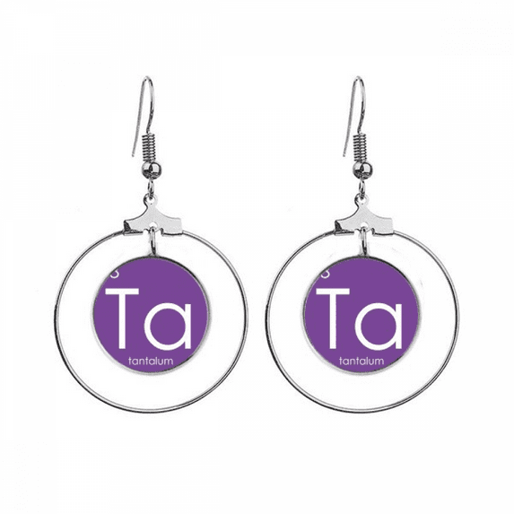 chestry elements period table transition metals tantalum ta earrings dangle hoop jewelry drop circle
