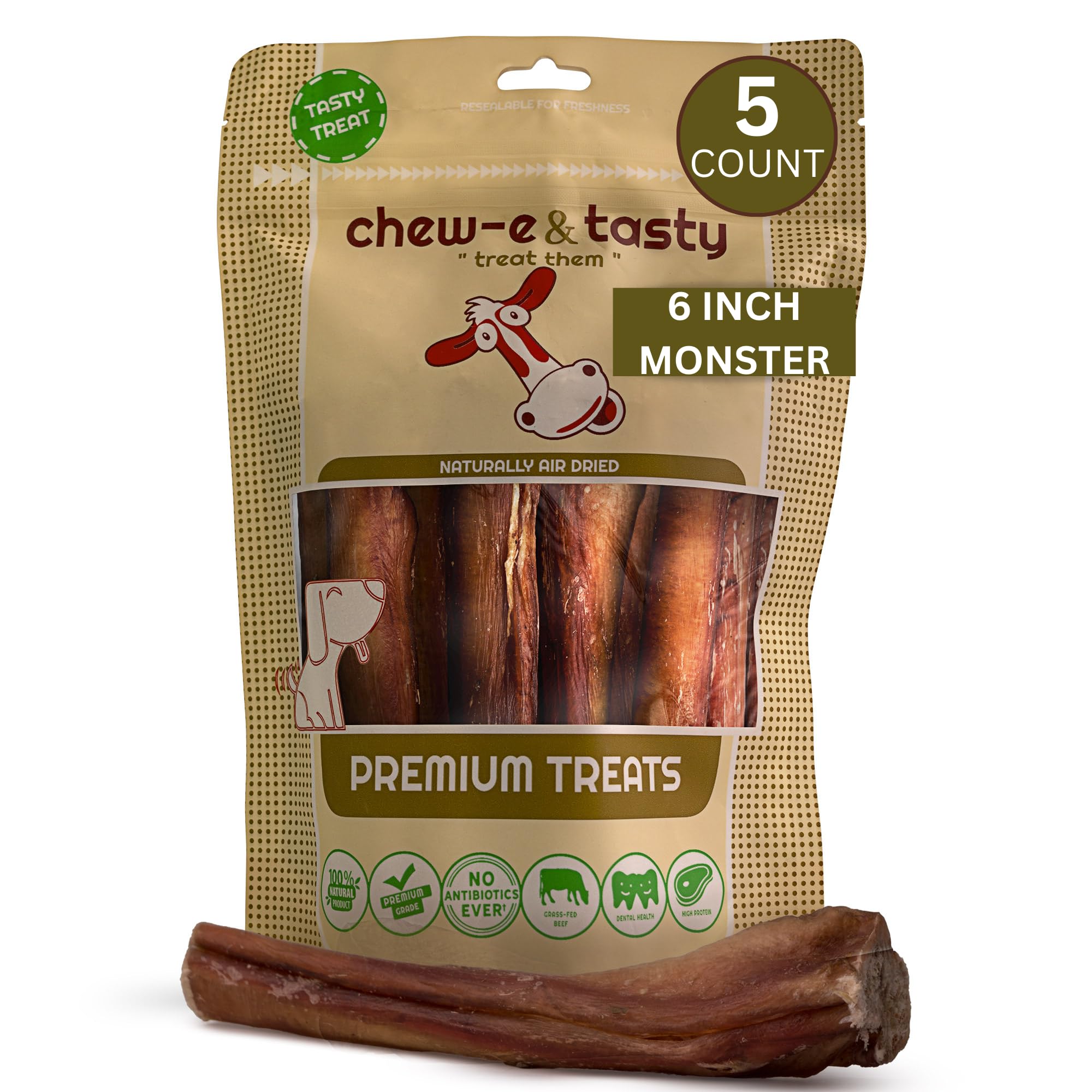 chewe&tasty Premium Grade 6" YPF5 Monster Bully Sticks (Pack All