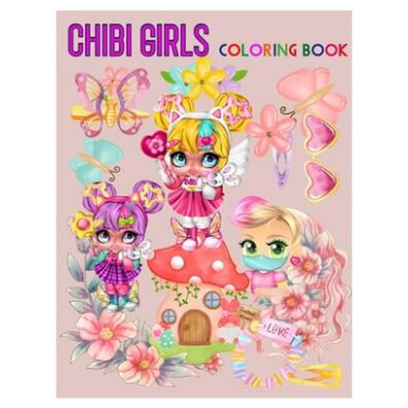 chibi girls coloring book : Famous Kawaii Anime Girls.Adorable characters in manga scenes