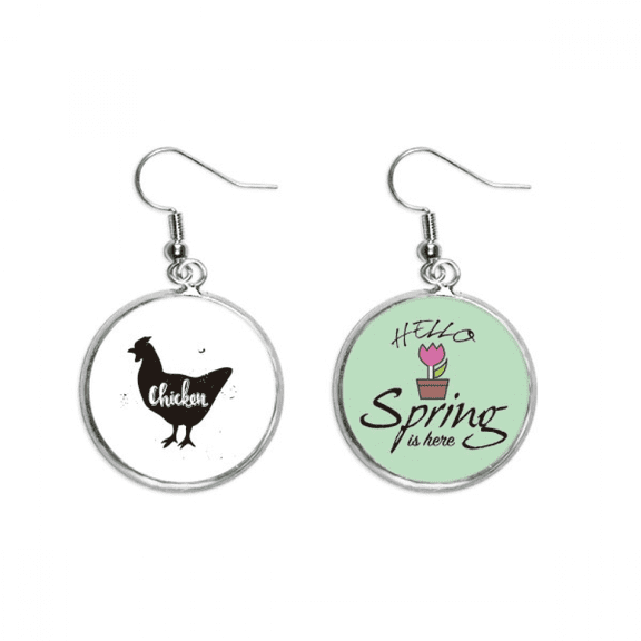 chicken black and white animal decoration dangle season sp earring jewelry