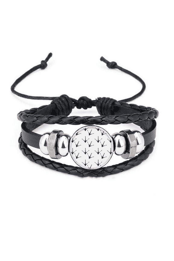 chicken claw footprint outline protect animal bracelet braided leather woven wristband