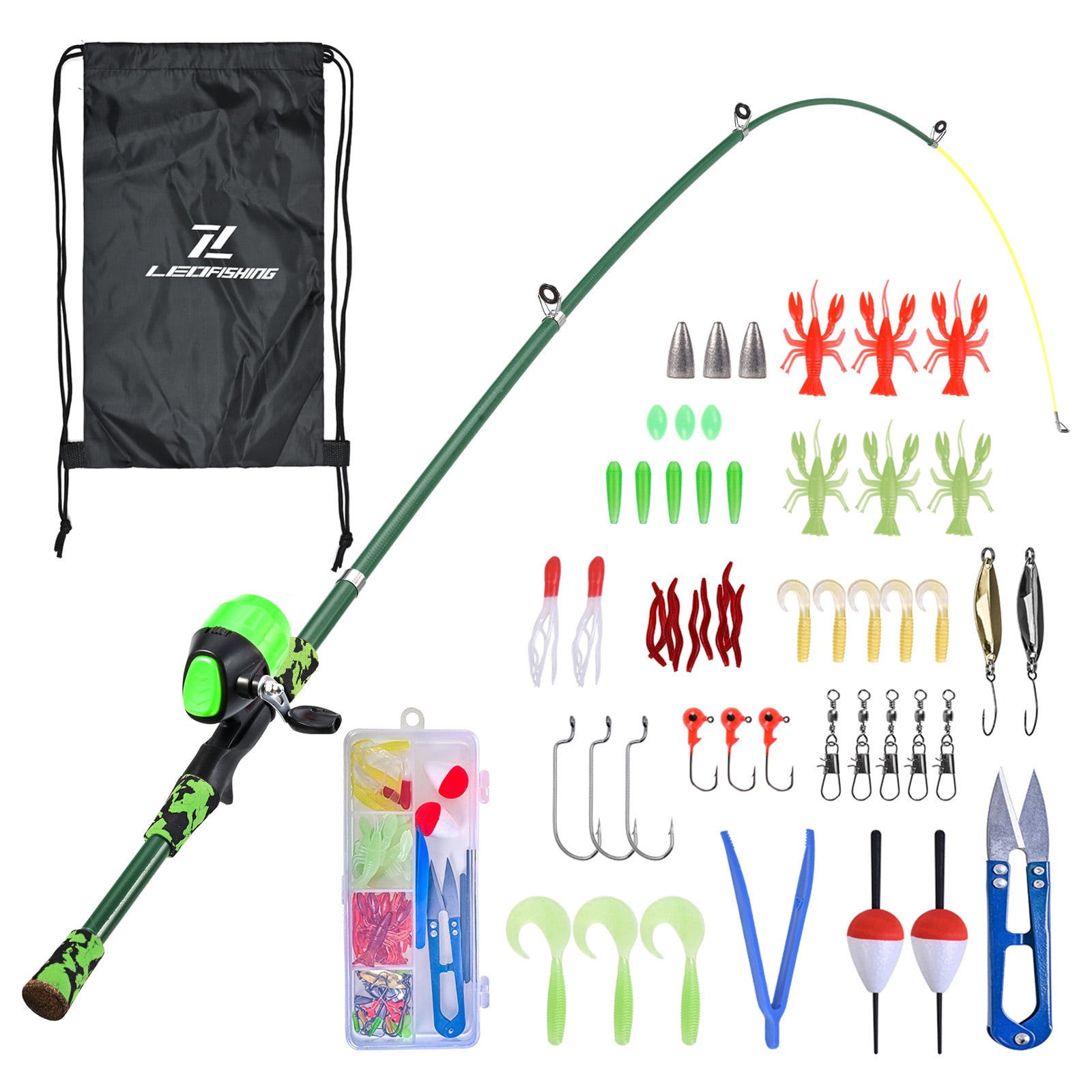 cheap youth fishing rod and reel combo WIDDEN Kids Pole, Portable Telescopic Fishing Rod, Toddler Collapsible Fishing with Tackle Box for Boy, Girl, Youth, Beginner, Over 3 Years Old (Bubblegum Pink & hop on a bike or go for a hike Youth Fishing Rod & Reel