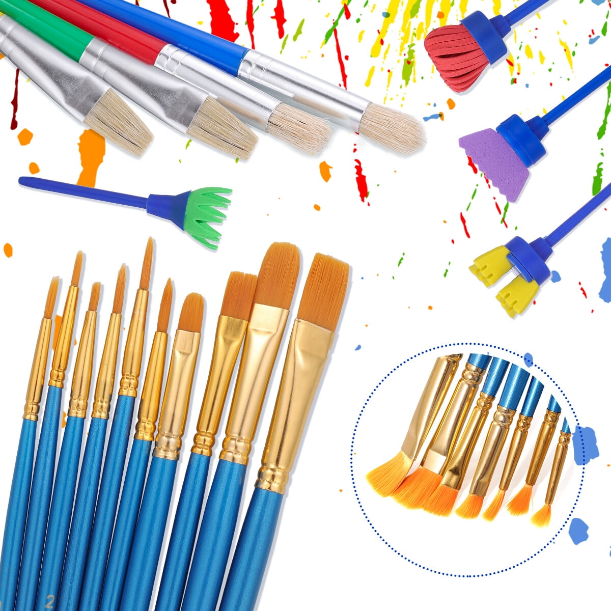 Beginners Painting Brush Set Multi Premium Bristles for Drawing