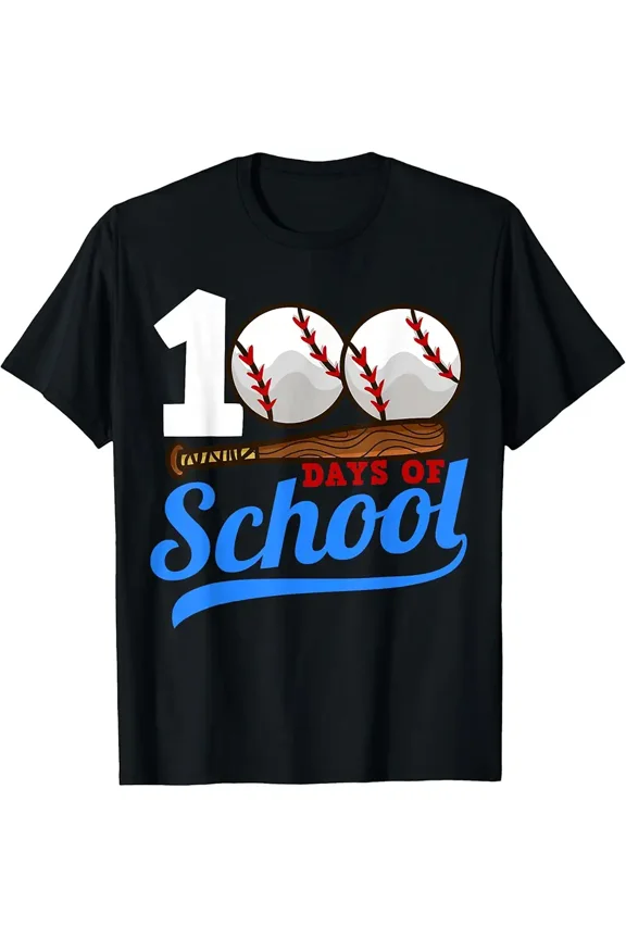 children's wear 100 Days of School Baseball 100th Day T-Shirt