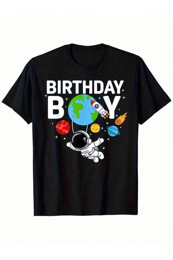 children’s wear Birthday Boy Astronaut Space T-Shirt for Kids, Cute Outer Space Planets Rocket Graphic Tee for Toddler Boys, Funny Galaxy Science Birthday Party Shirt