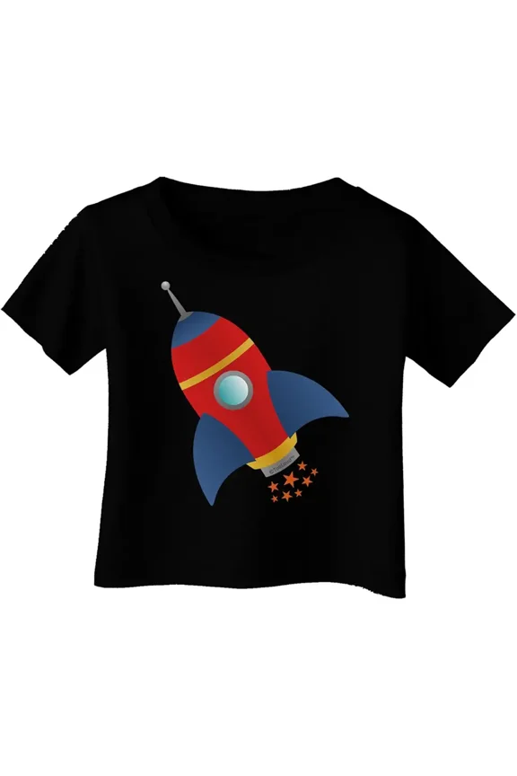 children’s wear Cute Cartoon Space Rocket Ship Boys T-Shirt, Galactic Adventure Stars Child Apparel