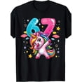thumbnail image 1 of children’s wear Cute Dabbing Unicorn Rainbow Graphic T-Shirt for Girls, Funny Magical Star Birthday Kids Toddler Tee, Retro Colorful Cartoon Animal Apparel, 1 of 6