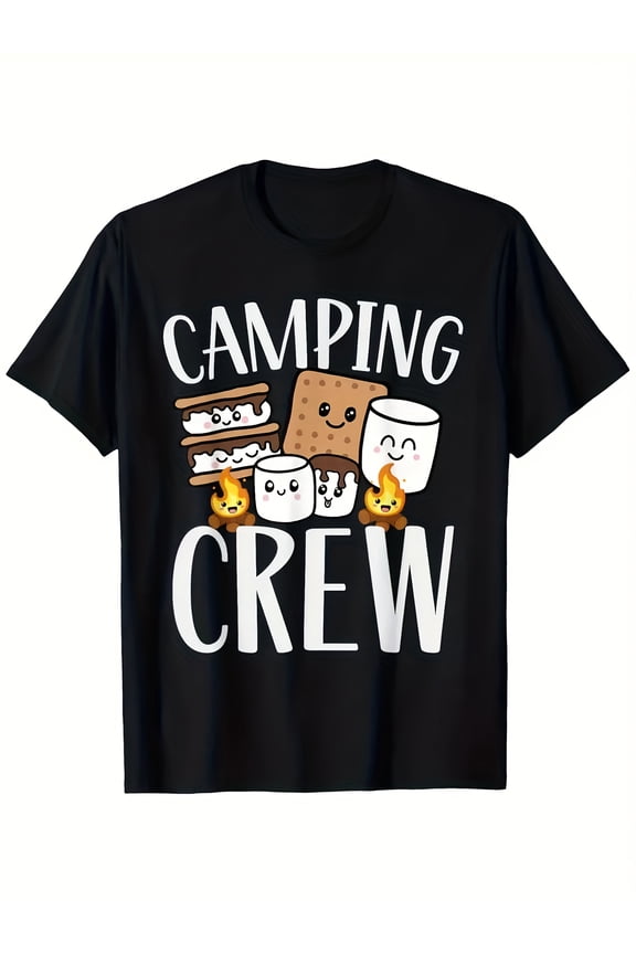 children’s wear Cute Funny Camping Crew S'mores Campfire Graphic T-Shirt for Boys, Girls, Kids & Toddler Outdoor Adventure