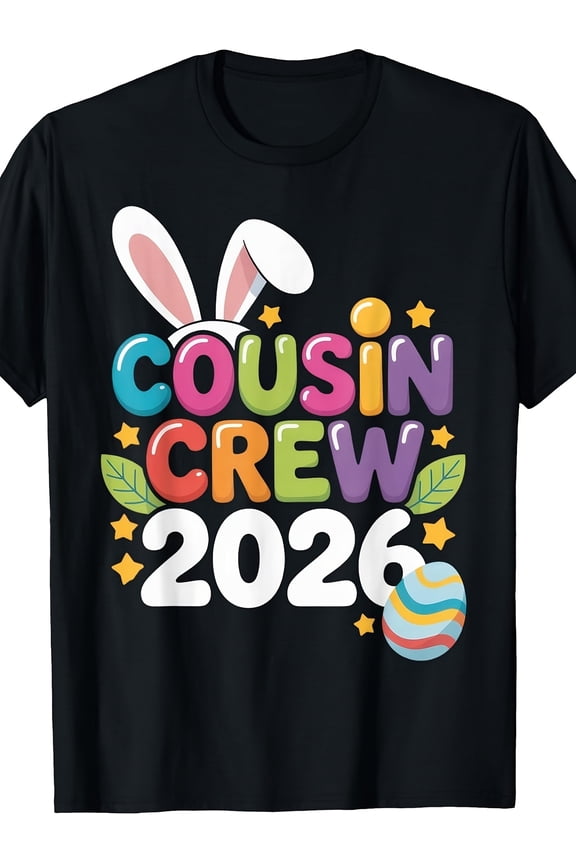 children’s wear Cute Funny Easter Cousin Crew 2026 Matching T-Shirt for Kids, Boys & Girls Family Celebration Apparel