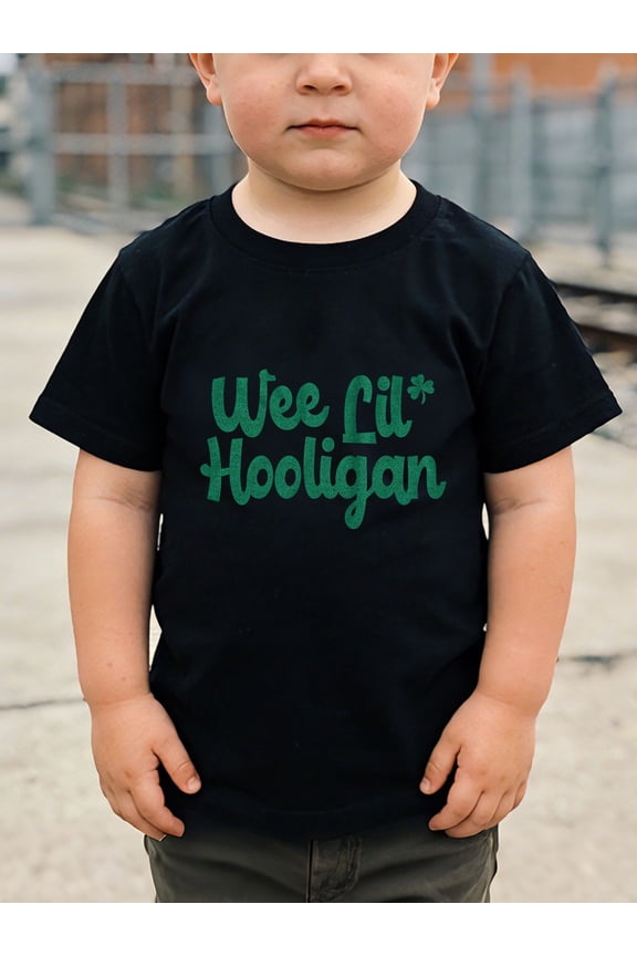 children’s wear Cute Toddler Boys Wee Lil' Hooligan Shamrock St. Patrick's Day Green Graphic T-Shirt
