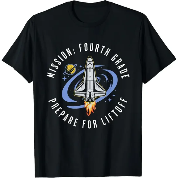 children’s wear Funny Fourth Grade Mission Prepare For Liftoff Space Shuttle T-Shirt for Kids