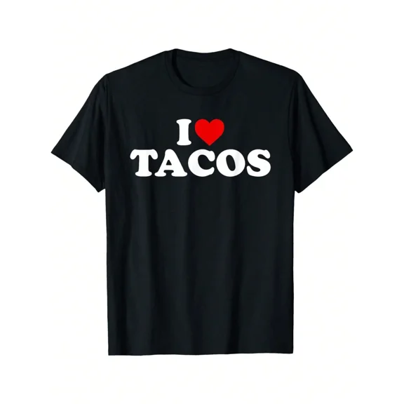 childrenās wear Funny I Love Tacos Graphic T-Shirt for Kids, Cute Mexican Food Lover Boys and Girls Apparel, Casual Toddler Playwear