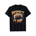 thumbnail image 1 of children’s wear Funny Respect The Drip Football Graphic T-Shirt for Boys and Girls Kids Cute Sporty Gold Drip Tee, 1 of 8