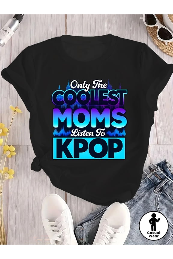 children’s wear Funny Retro Coolest KPOP Moms Graphic T-Shirt for Girls' Mothers, K-Pop Music Fan Apparel Gift