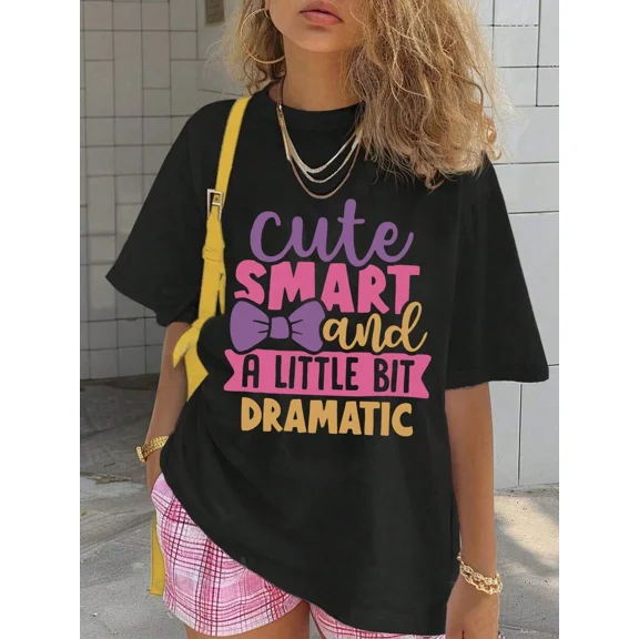 children’s wear Girl's Cute Smart Dramatic Slogan Graphic T-Shirt