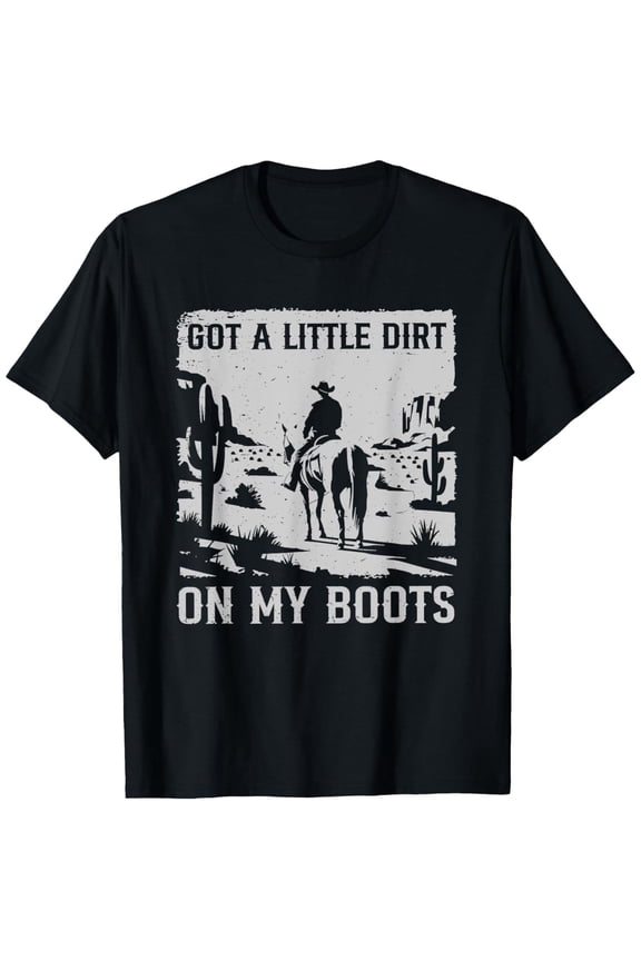 children’s wear Got A Little Dirt On My Boots Kids Cowboy Graphic T-Shirt Retro Western Horseback Riding Tee for Boys and Girls