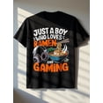 thumbnail image 1 of children’s wear Just a Boy Who Loves Ramen and Gaming Funny Graphic T-Shirt for Boys, Cute Noodles & Video Game Tee for Kids, 1 of 8