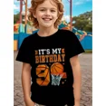 thumbnail image 1 of children’s wear Kids Boys 9th Birthday Basketball T-Shirt Funny Retro Sports Graphic Tee Gift for 9 Year Old Child, 1 of 8