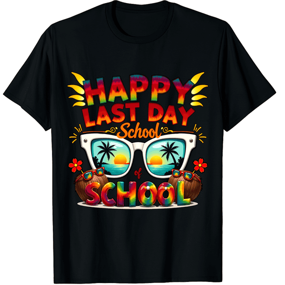 children’s wear Kids' Happy Last Day of School Sunglasses Graphic T-Shirt