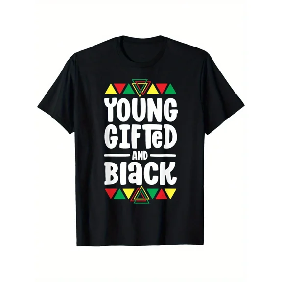 children’s wear Men's Young Gifted and Black Graphic Cotton T-Shirt