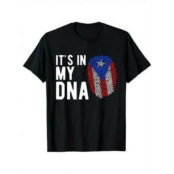 children’s wear Puerto Rico Flag Fingerprint It's In My DNA Retro Graphic T-Shirt for Kids Boys Girls Toddler Puerto Rican Pride Heritage Tee