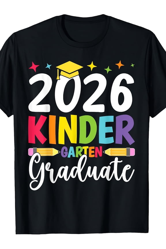 children’s wear Retro 2026 Kindergarten Graduate T-Shirt for Kids Boys Girls, Colorful School Graduation Party Shirt, Cute Toddler Last Day of School Tee