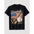 thumbnail image 1 of children’s wear Retro Baseball American Flag Graphic Tee for Kids Boys Girls Patriotic Sports T-Shirt, 1 of 6
