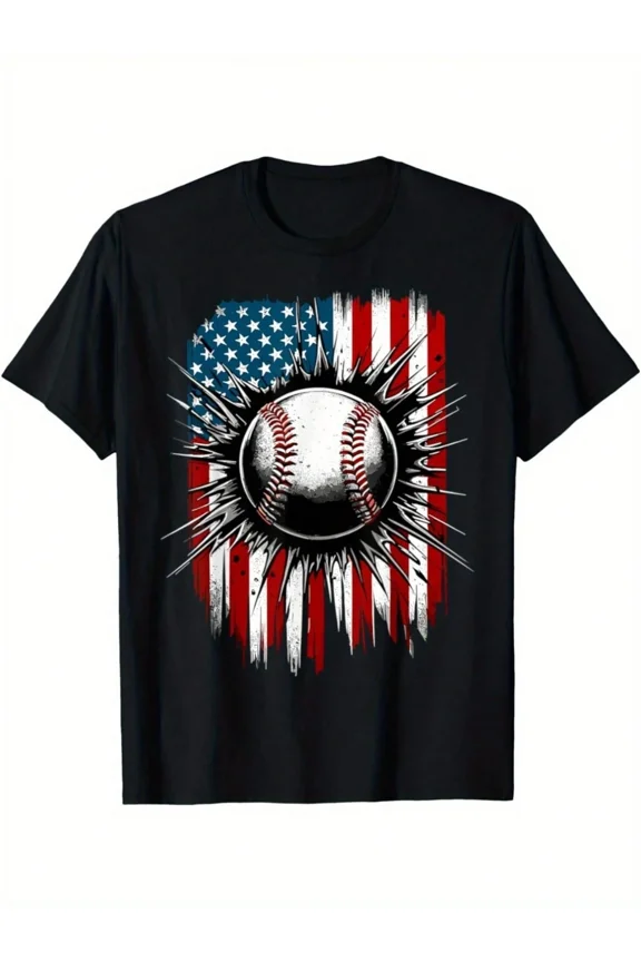 children’s wear Retro Patriotic American Flag Baseball T-Shirt for Kids Boys Girls, Vintage USA Sports Graphic Tee, Cute Toddler Baseball Lover Gift