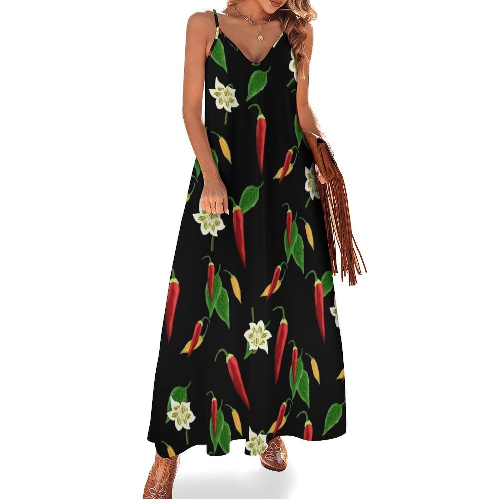 chilli peppers Sleeveless Dress Women's dress wedding guest dress 2024 ...