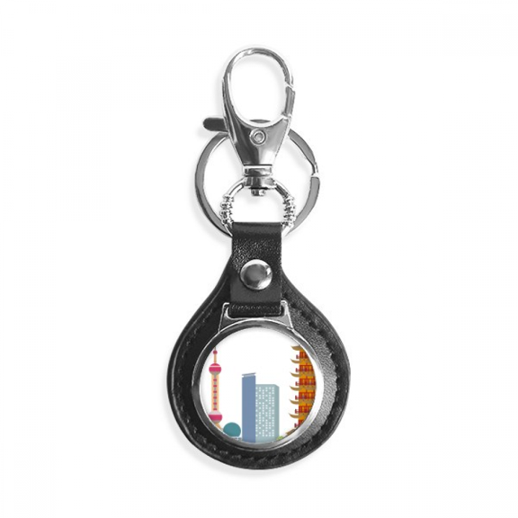 china architecture tv tower landmark pattern key link chain keyholder finder hook metal