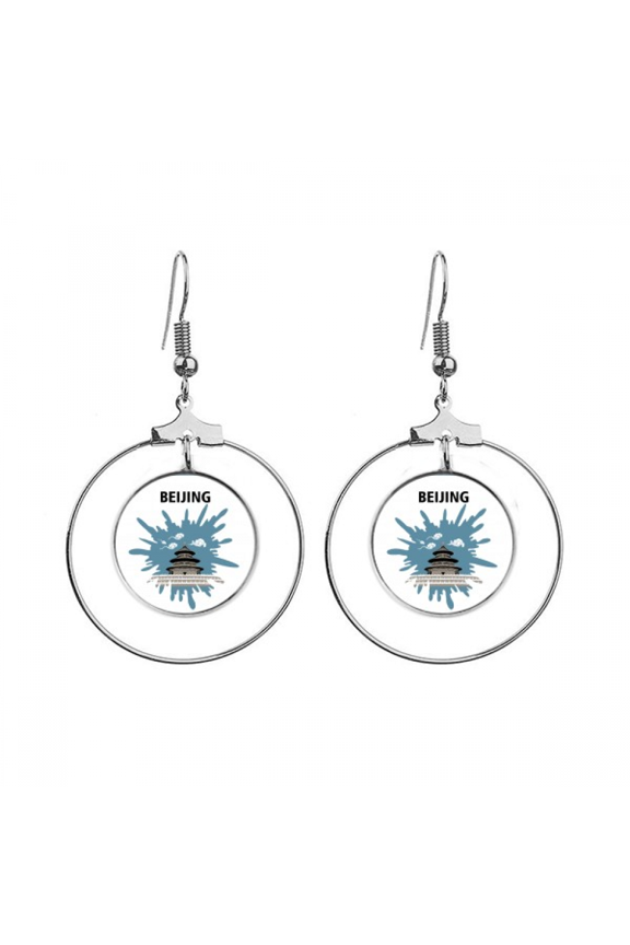 china beijing temple heaven sacred earrings dangle hoop jewelry drop circle