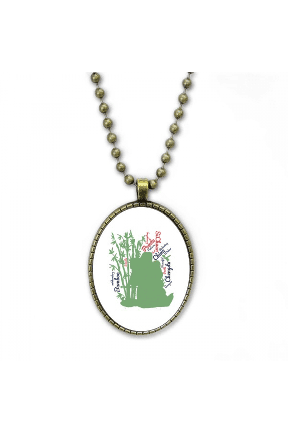 china chengdu panda wordcloud necklace vintage chain bead pendant jewelry collection