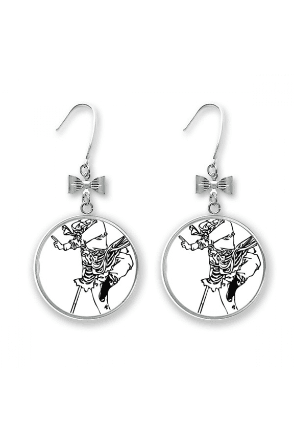 china chinese masterpiece pilgrimage drawing bow earrings drop stud pierced hook