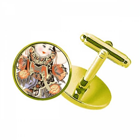 china chinese new year picture pattern studded business metal cufflinks en