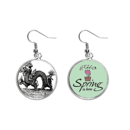 china culture qing dynasty line drawing decoration dangle season sp earring jewelry