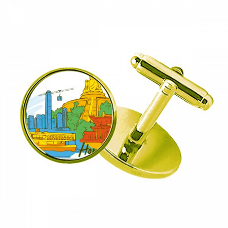 china hong kong victoria watercolor studded business metal cufflinks en