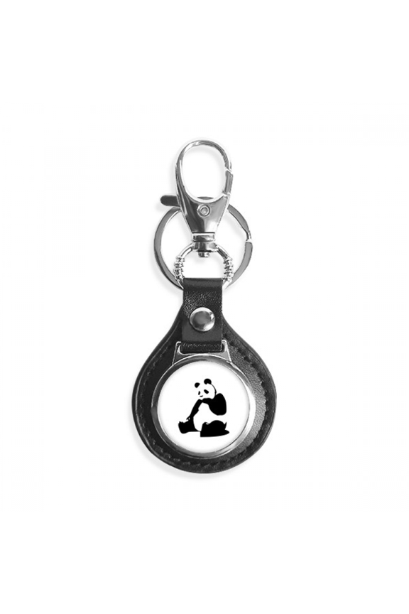 china national treasure panda outline key link chain keyholder finder hook metal