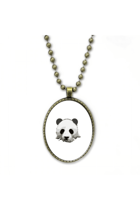 china national treasure panda outline necklace vintage chain bead pendant jewelry collection