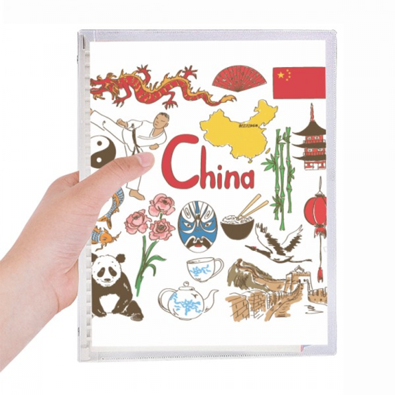 china panda landscap national flag notebook loose diary refillable journal statiry