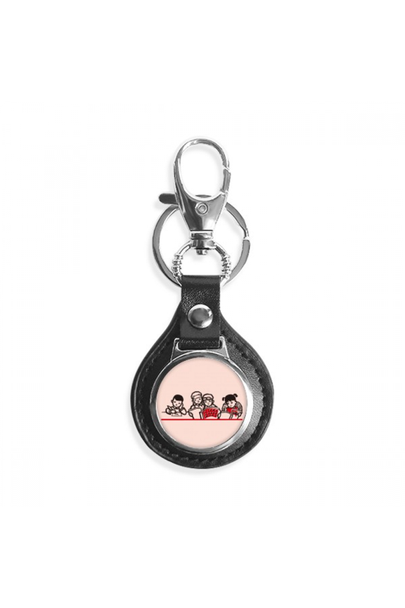 china red education promotion class key link chain keyholder finder hook metal