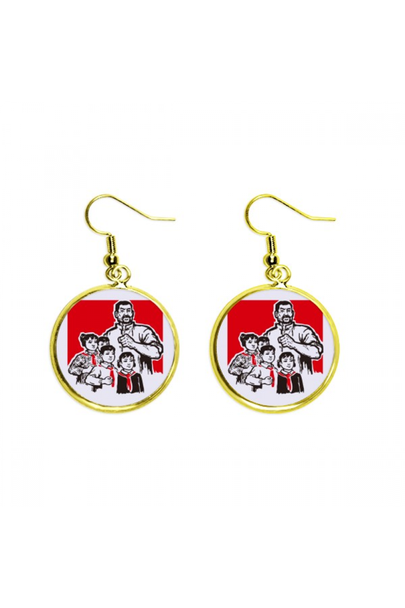 china red education publicity model earring dangle en drop earring jewelry woman