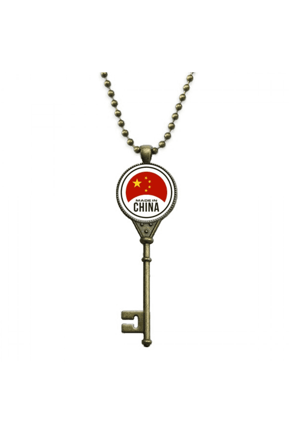 china round national chinese key necklace pendant tray embellished chain