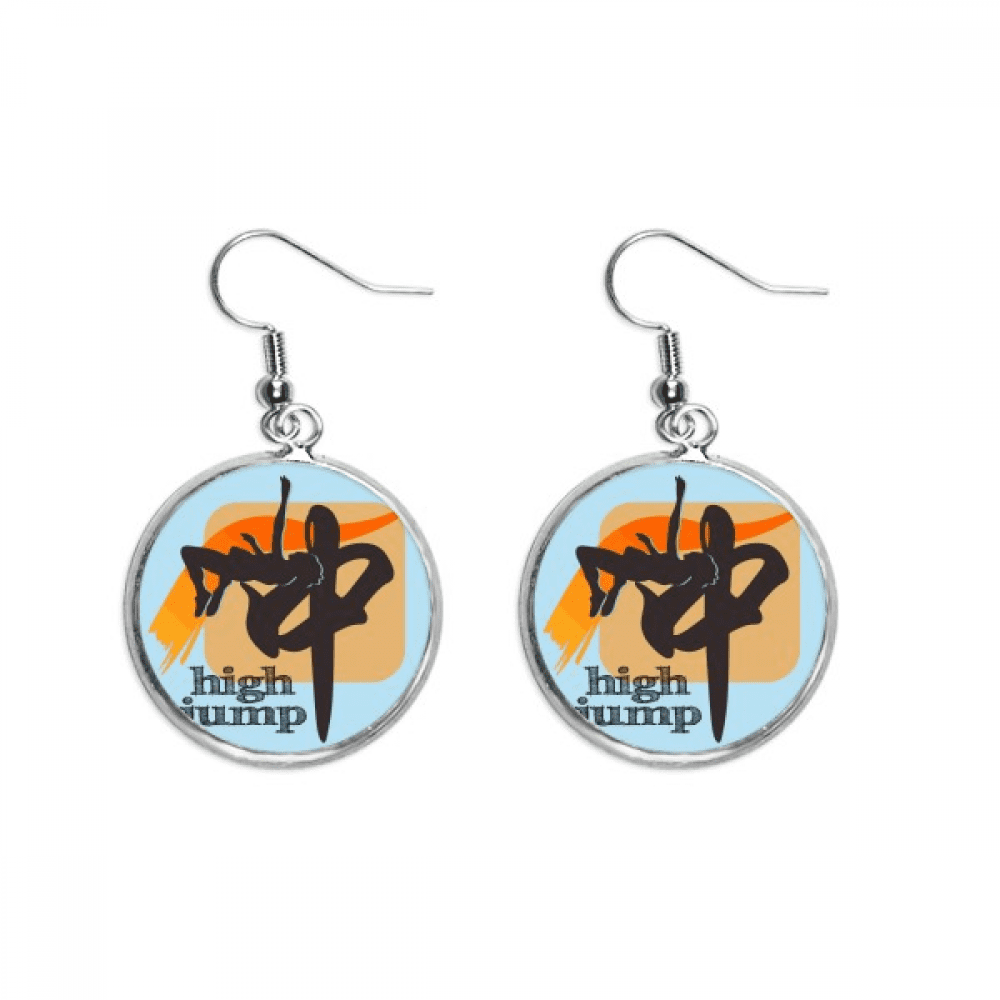 china sports track field highjump ear dangle silver drop ear jewelry woman