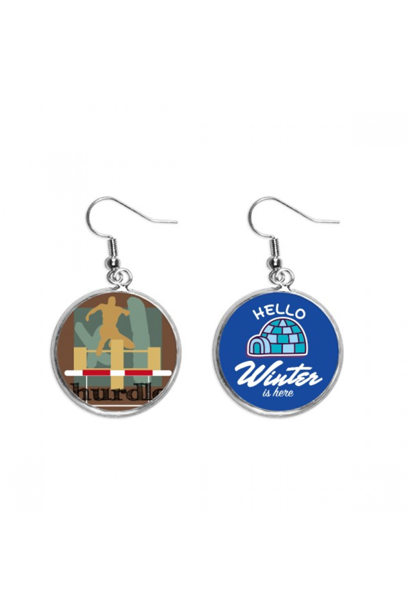 china sports track field hurdle dangle drop winter ice earring jewelry